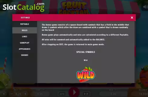 Ekran9. Fruit Cocktail (Macaw Gaming) yuvası