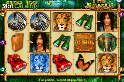 Reel screen. The Jungle slot