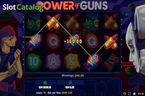Win screen 2. Power of Guns slot