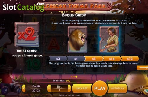 Bonus game screen. African Theme Park slot