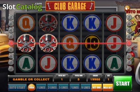 Win screen. Club Garage slot