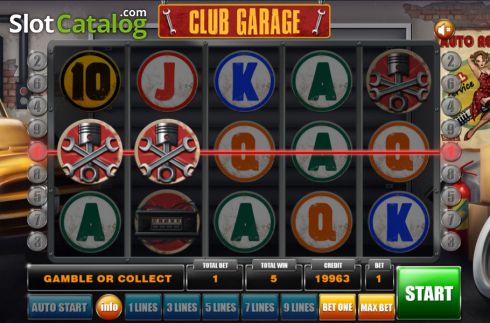 Win screen 2. Club Garage slot