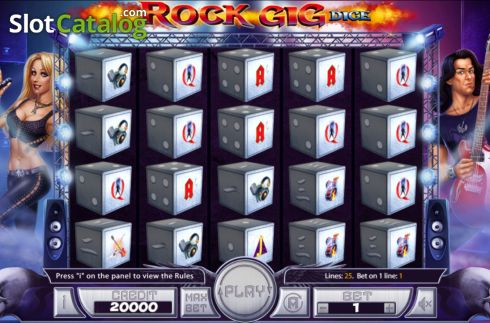 Reel Screen. Rock Gig Dice slot
