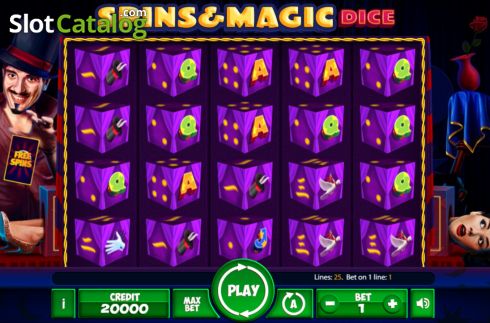 Reel Screen. Spins and Magic Dice slot