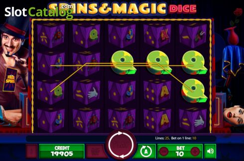 Bildschirm5. Spins and Magic Dice slot