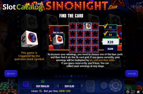 Bonus game screen. Casinonight Dice slot