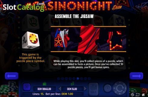 Puzzle Game Screen. Casinonight Dice slot