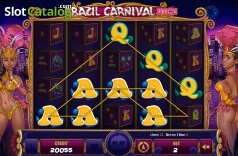 Win screen . Brazil Carnival Dice slot