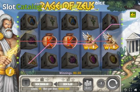Bildschirm3. Rage of Zeus Dice slot
