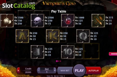 Bildschirm7. Vampires Gold slot