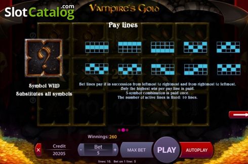 Bildschirm8. Vampires Gold slot