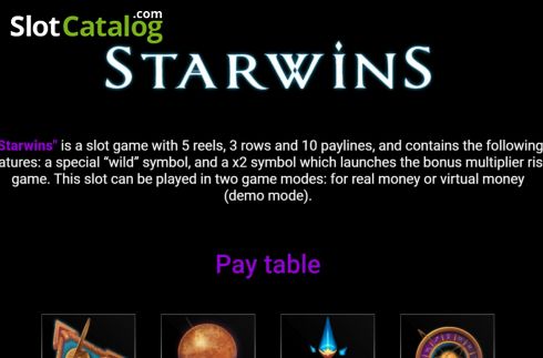Game Rules 1. Starwins slot