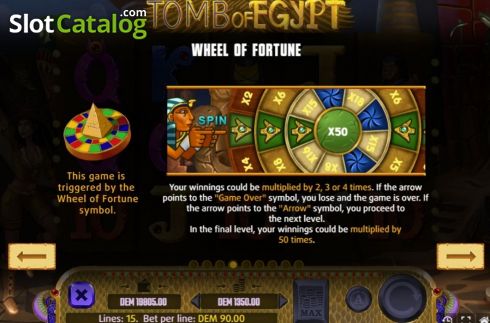 Wheel of Fortune. Tomb of Egypt slot