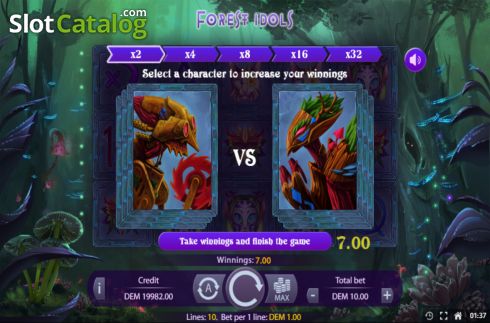 Bonus game screen. Forest Idols (Mancala Gaming) slot