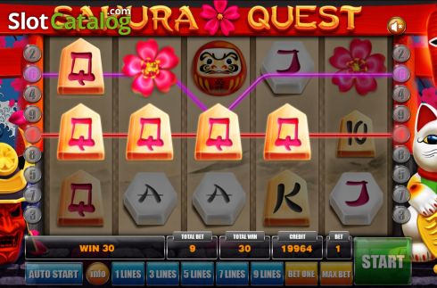 Écran3. Sakura Quest (Mancala Gaming) Machine à sous