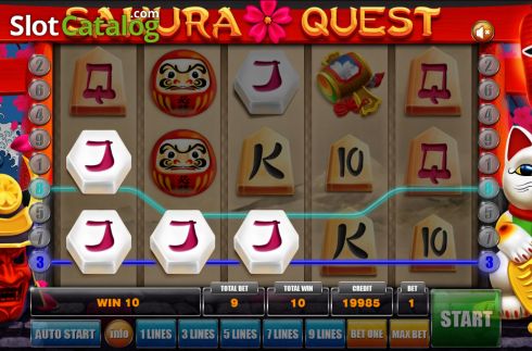 Écran4. Sakura Quest (Mancala Gaming) Machine à sous