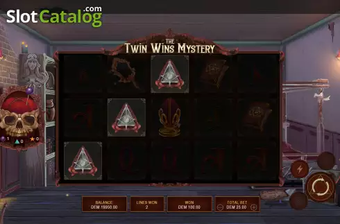 Win screen. The Twin Wins Mystery slot