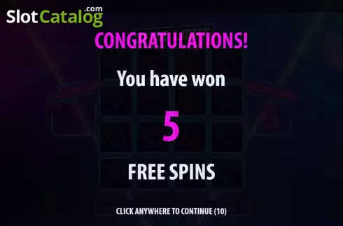 Free Spins screen. Neon Light Fruits slot