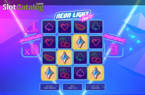Free Spins screen 2. Neon Light Fruits slot
