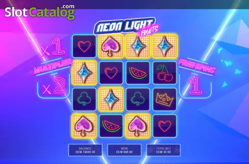 Free Spins screen 3. Neon Light Fruits slot