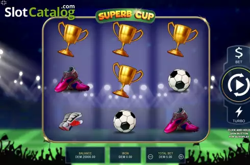 Game screen. Superb Cup slot
