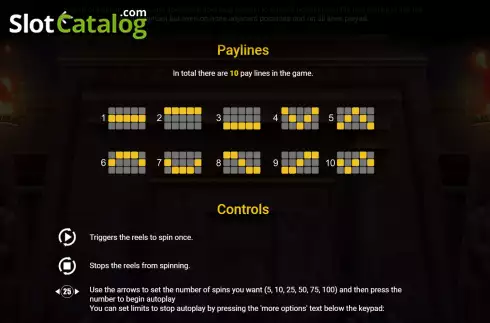Paylines screen. Book of Wealth slot