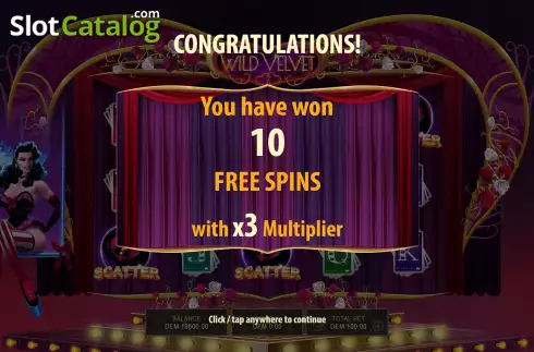 Free Spins Win Screen 2. Wild Velvet slot