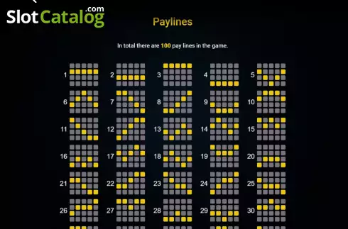 PayLines Screen. Fruityliner 100 slot