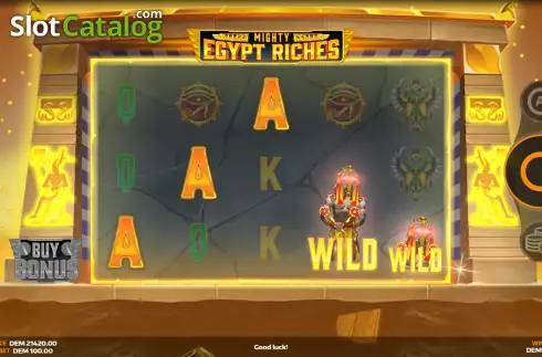 Win Screen. Mighty Egypt Riches slot