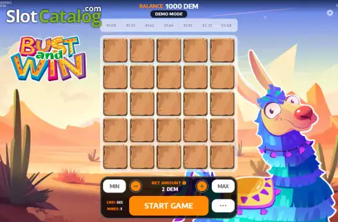 Game screen. Bust and Win slot