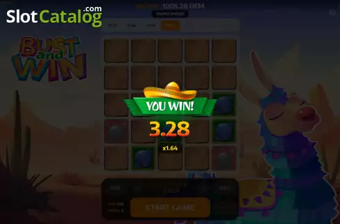 Win screen. Bust and Win slot
