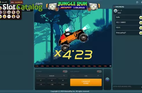 Game screen. Jungle Run slot