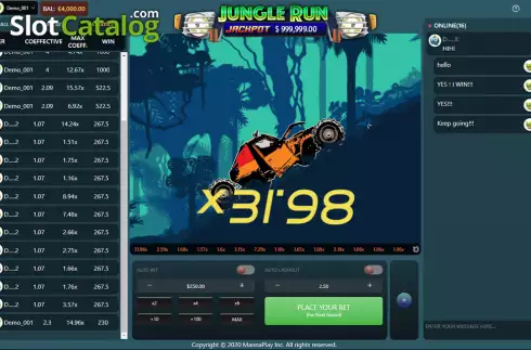 Win screen. Jungle Run slot