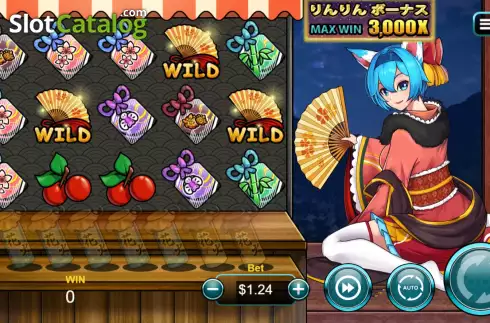 Game screen. The Lucky Girl RinRin slot