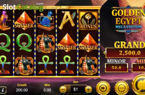 Game screen. Golden Egypt Mega Edition slot