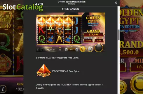 Game Features screen 2. Golden Egypt Mega Edition slot