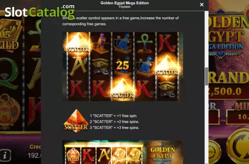 Game Features screen 3. Golden Egypt Mega Edition slot