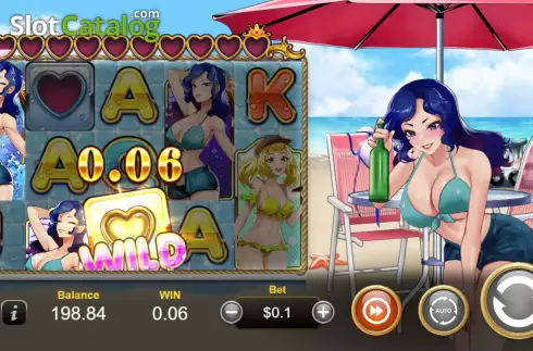 Win screen. Bikini Queens Party slot