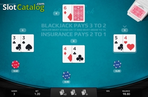 Bildschirm3. Blackjack (Mascot Gaming) slot
