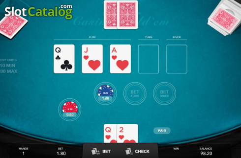 Skärmdump3. Casino Hold'em (Mascot Gaming) slot