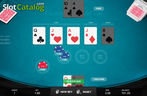Skärmdump4. Casino Hold'em (Mascot Gaming) slot