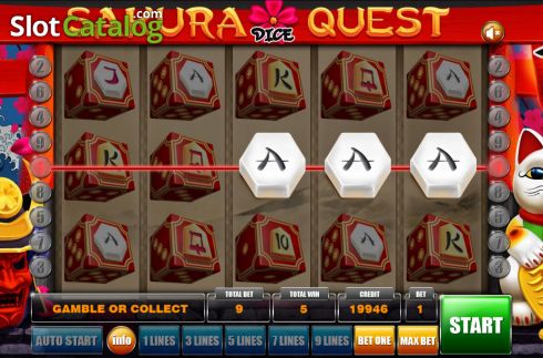 Skärmdump3. Sakura Quest Dice slot