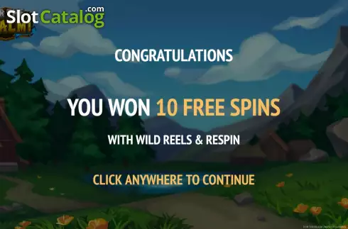 Free Spins screen. For The Realm slot