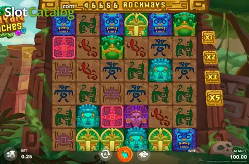Game Screen. Mayan Riches Rockways slot