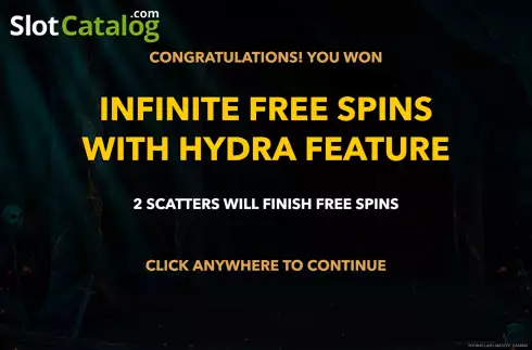 Free Spins Win Screen 2. Hydra's Lair slot