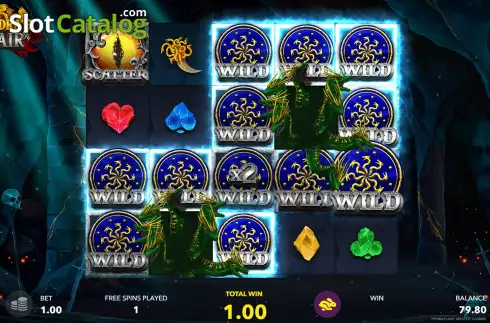 Free Spins Gameplay Screen. Hydra's Lair slot