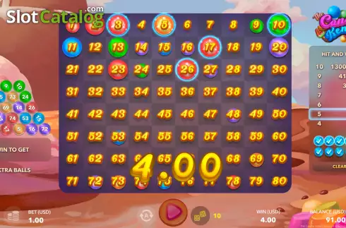 Win screen 2. The Candy Keno slot