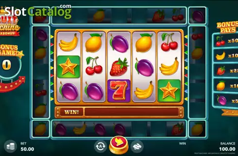 Reel screen. Fruit Machine Mega Bonus slot