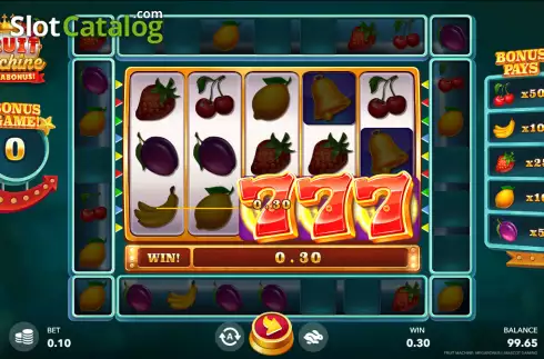Win screen 2. Fruit Machine Mega Bonus slot