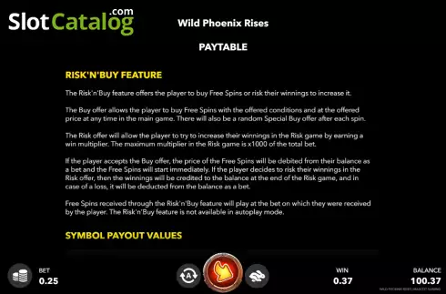 Bildschirm5. Wild Phoenix Rises slot